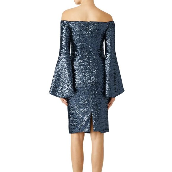 THEIA Midnight Sequin Sheath Dress in Size 10 Fully Lined - Picture 2 of 12